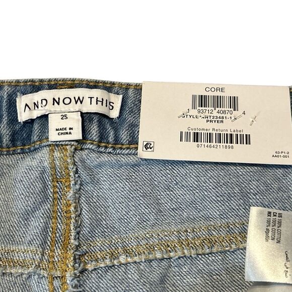 And Now This Macy’s The Mini Wide High Rise Relaxed Fit Cropped Jeans Size 25 - Picture 10 of 14